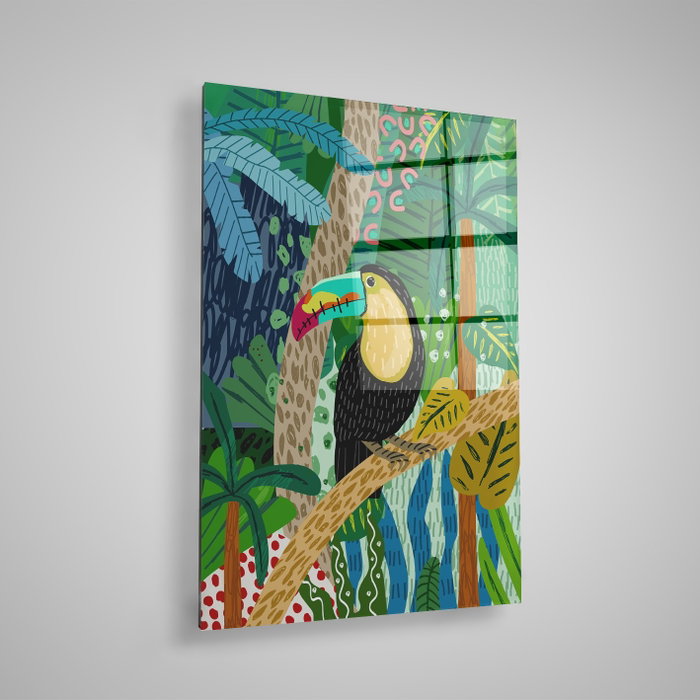 Wallity Cuadro Decorativo de Vidrio Templado Multicolor 70 x 100 cm